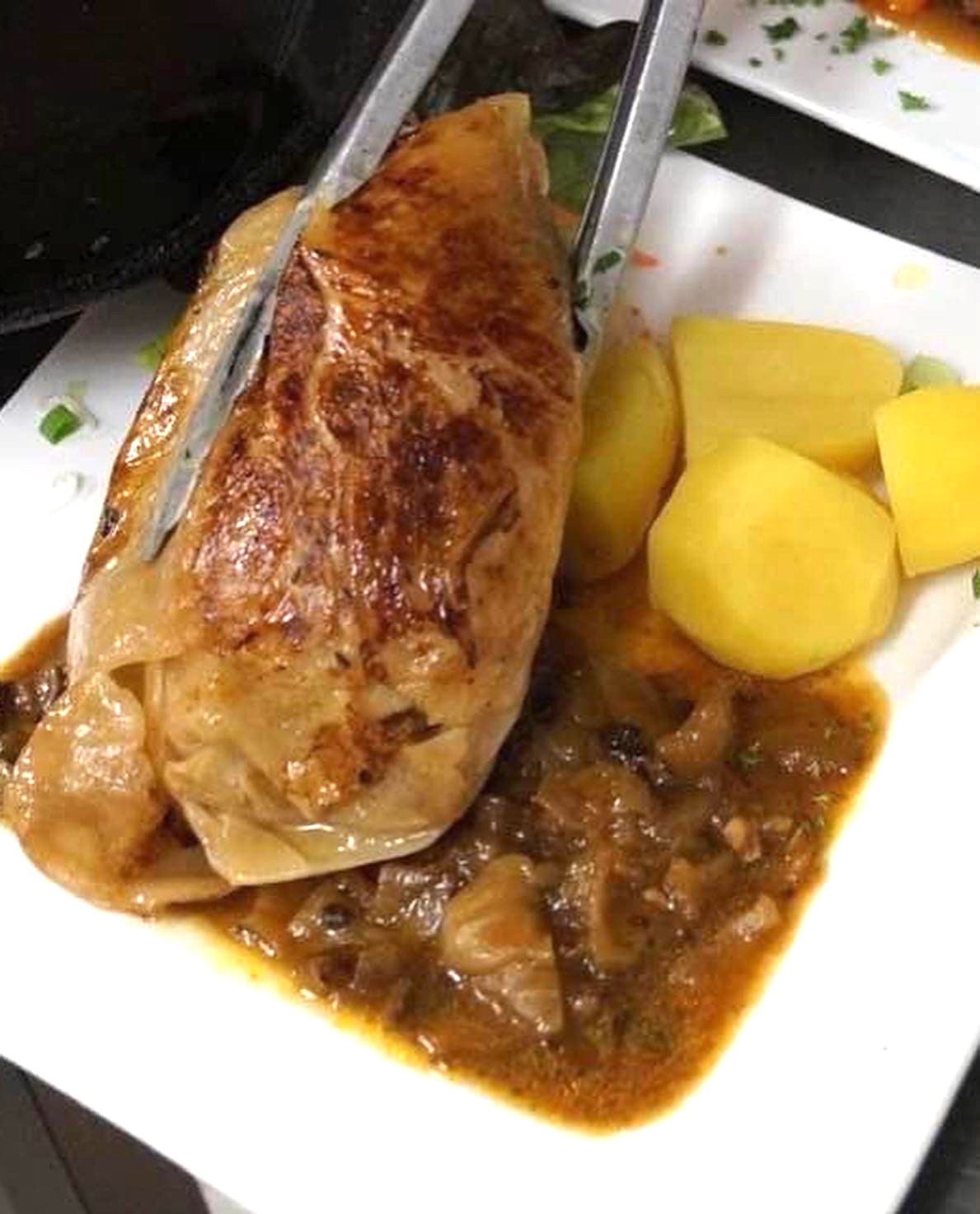 Kohlroulade im Restaurant im Stern Werben/Spreewald