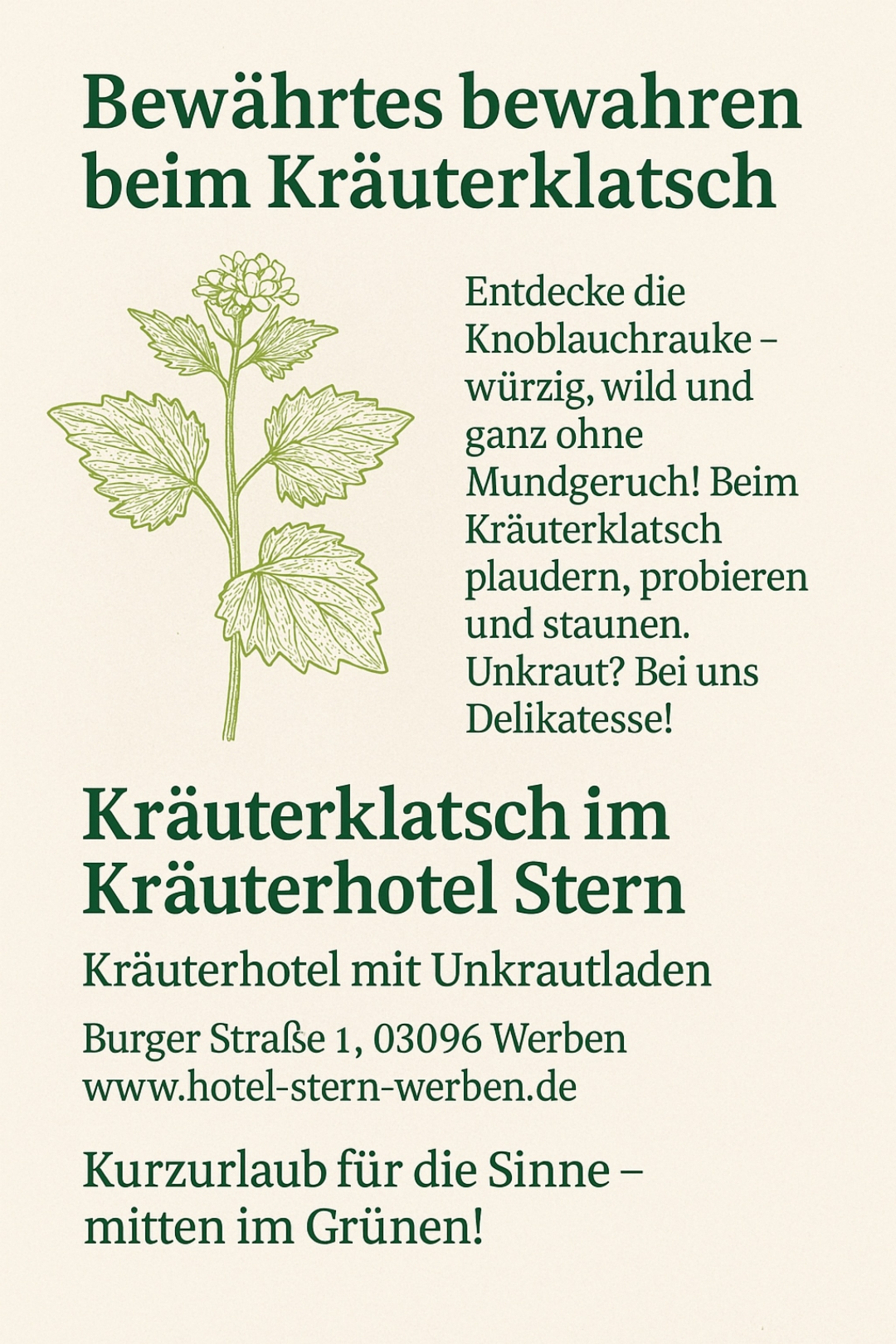 Knoblauchrauke Ihre Entdeckung beim Kräuterklatsch 